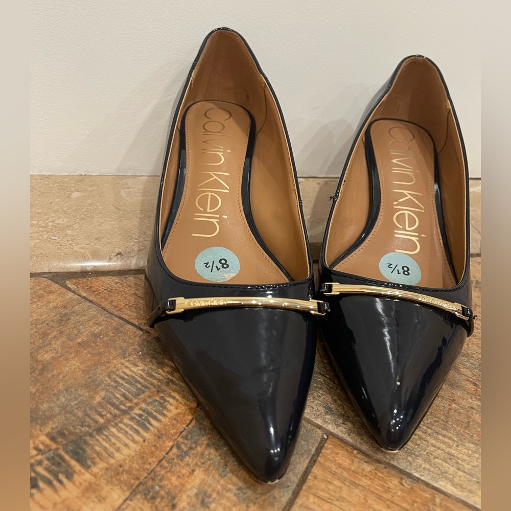 Calvin Klein closed toe kitten heels